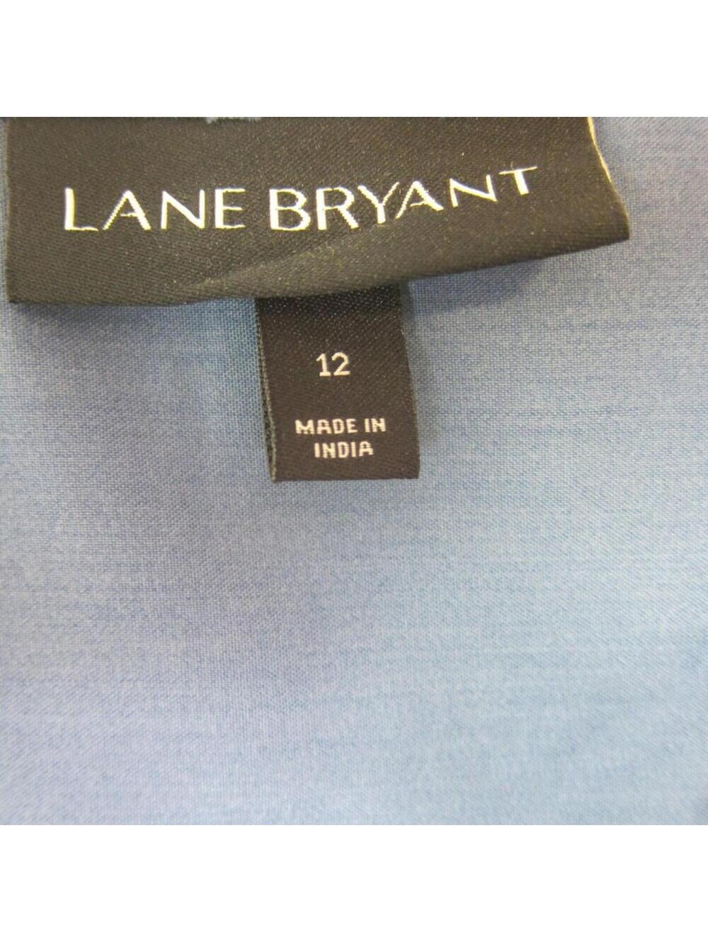 Lane Bryant Blue Swiss Dot Peplum Blouse 12 NWT Lace V-Neck Blouse NEW - Picture 4 of 10